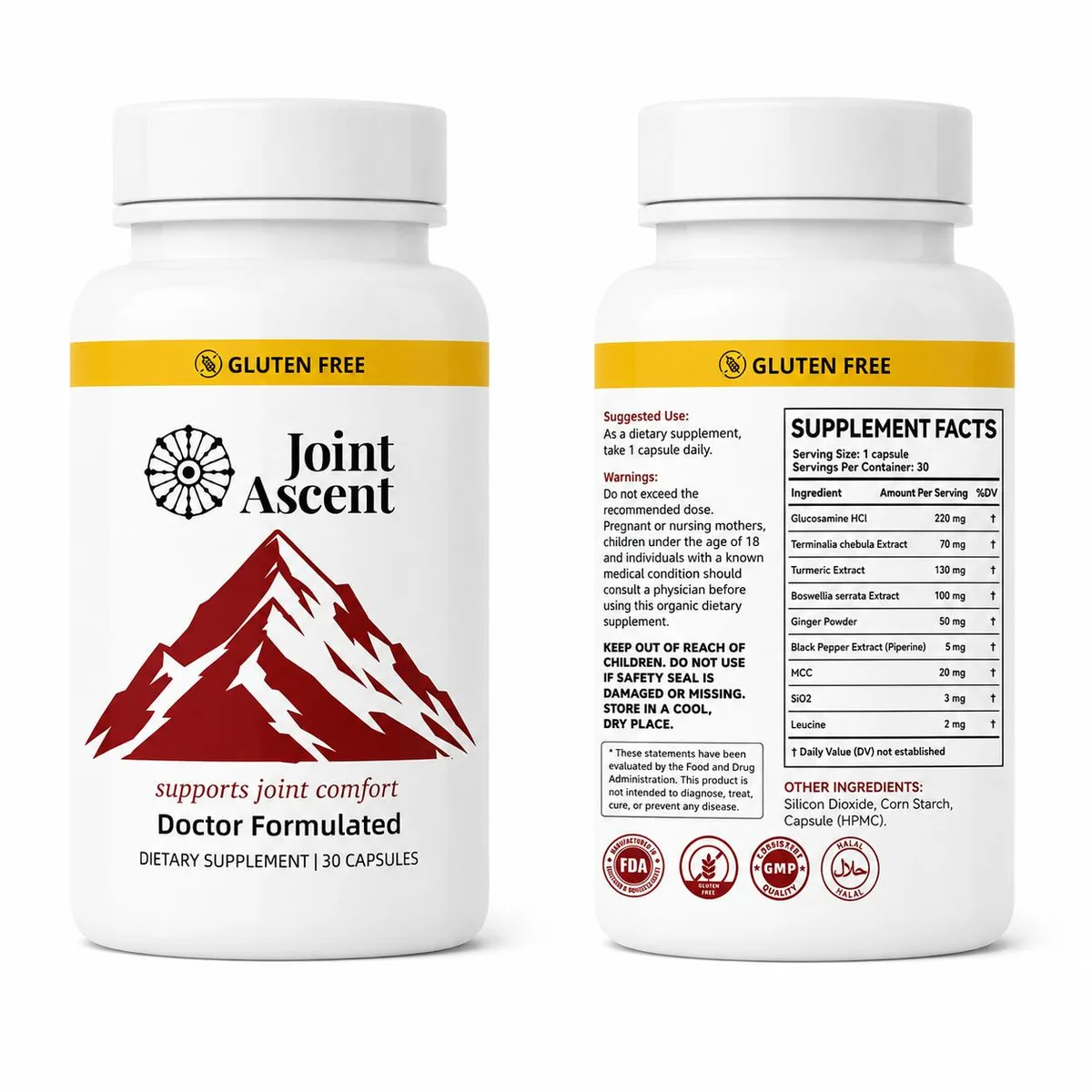 Joint Ascent bottle front and back label view